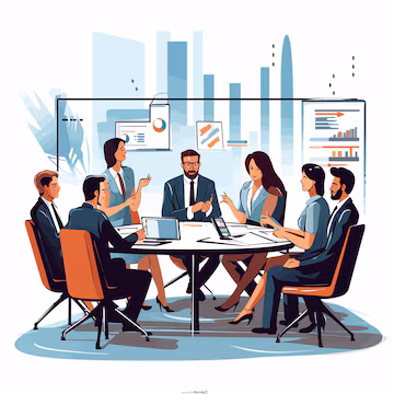 image business person having team meeting illustration material 951778 20435